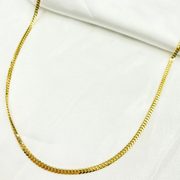 14k Solid Yellow Gold Flat Curb Chain